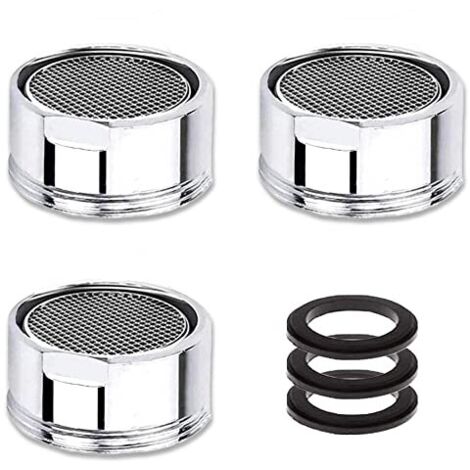 Mousseur Robinet M24, 3 Pièces Aerateur Robinet Economie D'eau Avec Filtre en Acier Inoxydable, Aérateur de Filtre a Eau Robinet(24mm Filetage mâle)