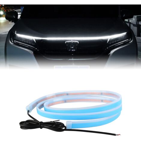Kit de Faisceau de Capot de démarrage de Balayage Dynamique, Bande Lumineuse de Capot de Voiture à LED, Bande de Feux diurnes de Capot de Voiture étanche, Feux diurnes de Voiture