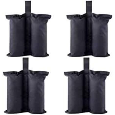 Sacs de poids pour abris instantanés robustes de qualité supérieure - Sac de sable pour pieds de tente, auvent pop-up - Sac de pieds lesté (taille M - 4, noir)