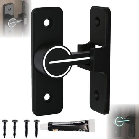 Verrou Serrure de Fermeture Porte Interieure Coulissante de Lumineux, 90 Loquet de Crochet a Porte Bascule, sans perage ni poinonnage requis(Avec Vis), Verrou porte Interieure, pour Porte, Fentre