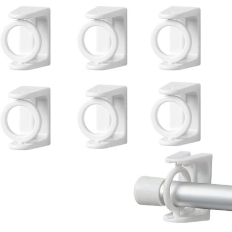 6 Pices Support Tringle Rideaux sans Percage Crochet Rideau Accroche Rideau sans Percage Barre de Rideau sans Percage Accroche Rideau Convient Toutes Les Surfaces Lisses et Planes
