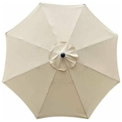 Housse de rechange pour parasol, 8 baleines, 3 m, impermable, anti-UV, tissu de rechange, beige (1/5)