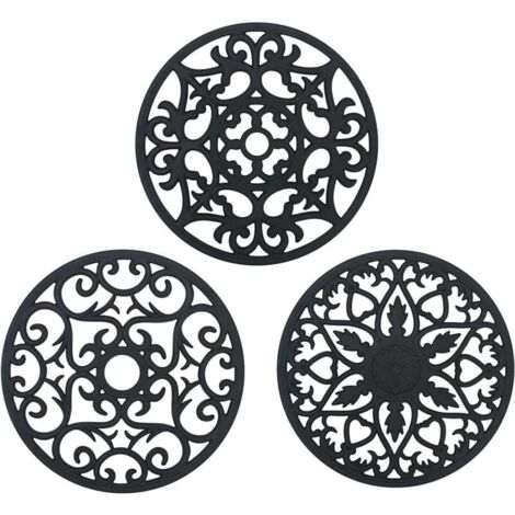 Dessous de Plat Silicone, 3PCS Anti-drapant Anti-Chaleur 250 C Multifonction Repose-cuillre Dessous de Verre de Cuisine Tapis de Table pour Cuisine et Salle Manger (1/5)