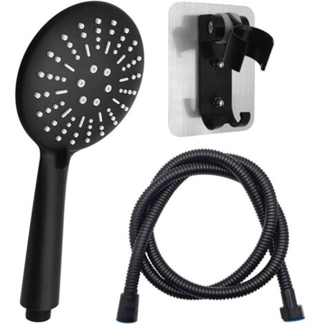 Pommeau de douche noir Douchette main avec tuyau de 1,5 m et support de douchette 3 types de jets Pommeau de douche conomie d\'eau Pomme de douche multifonctionnelle (1/5)