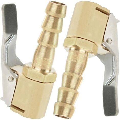 2 Pices Embout de Gonflage,Embout Gonflage Pneu Voiture,Embout Gonfleur avec Clip,Gonflage Valve Clip Pince Connecteur Adaptateur,pour Valves de Pneu,en Laiton,8mm