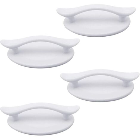 4 Pices Poignes Autocollantes en Plastique Blanc Adhsif pour Portes et Fentres Placards Tiroirs Placards (8,3 x 4,9 cm) (1/5)