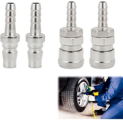 4Pcs Raccord Rapide Air Comprim,Pneumatique d\'Air Kit Compresseur,Embout Pneumatique Embout,8mm Raccord Rapide Pneumatique Coupleur,Tuyau Air Comprim du Connecteur Mle et Femelle