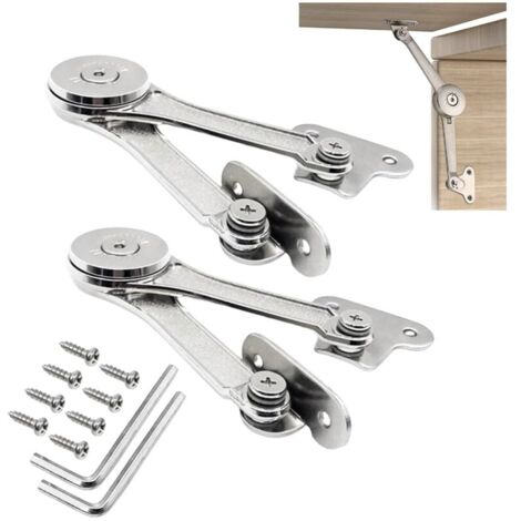 2 Pices Ascenseur rglable d\'alliage de Zinc, charnire de support, pour porte de placard, botes de rangement en bois, cuisine, meuble, porte (1/5)