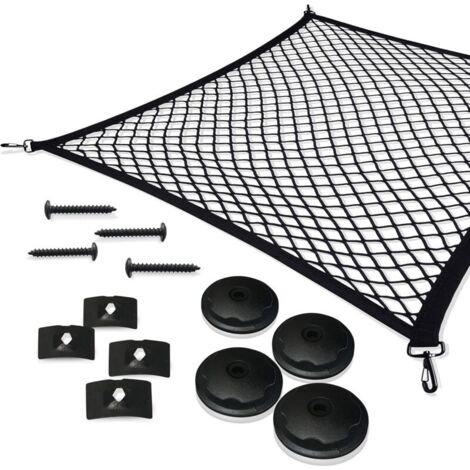 Filet bagages de voiture, filet de coffre en nylon lastique 110x60cm filet de protection filet de sparation multifonction pour le stockage du coffre