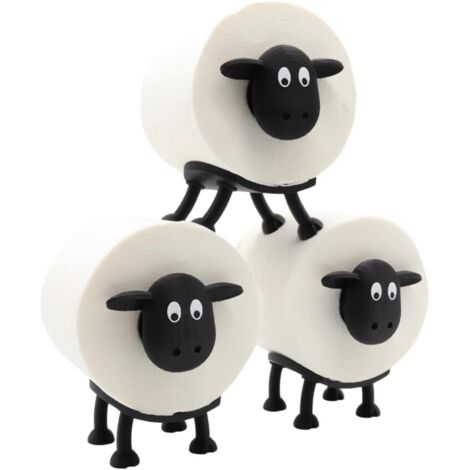 Porte-papier Tet En Forme De Chien Mignon - Rangement En Métal Mural Ou Autoportant Pour 8 Rouleaux Accessoire De Salle De Bain Et De Cuisine Noir