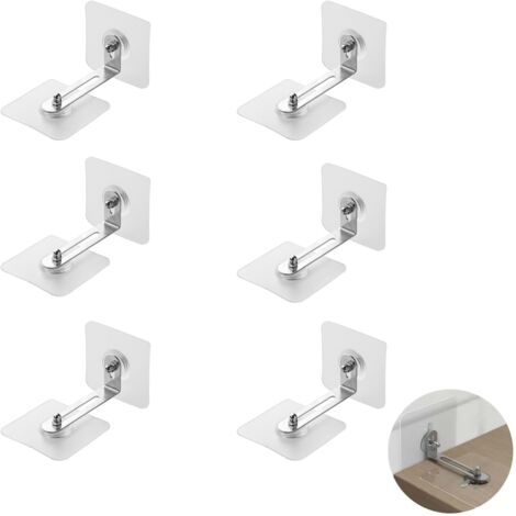 6 Pièces Ancrages Muraux pour Meubles, Ancrage de Sécurité de Meuble, Muraux Ancrages, Convient Aux Supports, Armoires, Tiroirs, Armoires TV