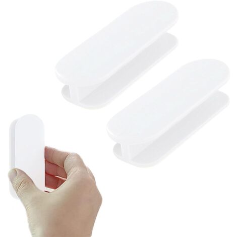 Poignée de Meuble Autocollante, Poignet De Porte Autocollante, 2 Pièces Poignée De Porte Extérieure, Poignet Ventouse Baie Vitrée, Poignées De Porte, Poignet De Porte Exterieur, Blanc (1/5)