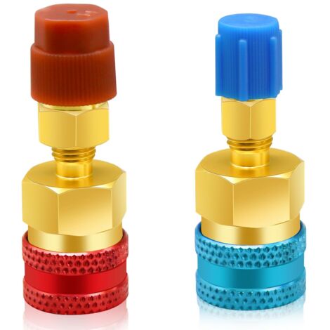 Adaptateurs R1234yf vers R134a, kit de coupleurs Rapides Kit de Recharge de réfrigérant R1234yf, adaptateurs côté Haut/Bas R134a vers R1234yf pour Recharge d'évacuation du système de réfrigérant