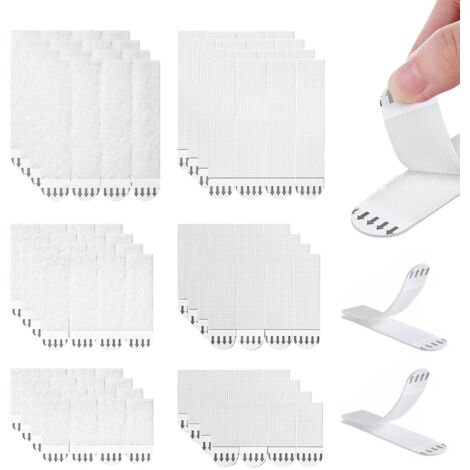 Accroches Tableaux UBRAVE – 12 Paires, Sans Percer, Amovibles, Blanc 19x92mm