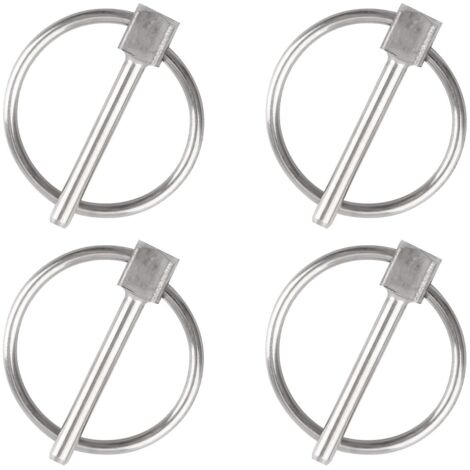 Goupille de sécurité, 4PCS Dia 3mm en acier inoxydable Goupille de sécurité ronde Goupille de verrouillage de remorque Goupille de fixation de Lynch pour piste, ferme, pelouse