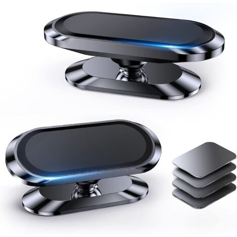 【Lot De 2】Support Telephone Voiture Magnetique【Tout Métal】Aimant Telephone Voiture【360°】Porte Telephone Voiture Aimanté【mains Libres】Socles De Téléphone Portable pour Automobile pour iPhone/Galaxy/GPS