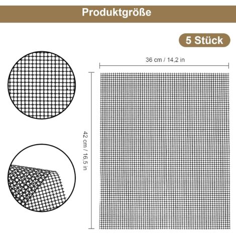 Tapis Barbecue Tapis De Barbecue Anti-adhésif Lobwerk – 2 Pièces Rondes 40 Cm, Revêtement Téflon, Réutilisable Jusqu'à 50 Fois Lot 2 Tapis Fibre De Verre