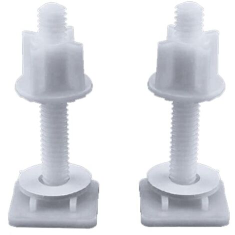 Lot de 2 vis en plastique pour abattant de toilette - Fixation pour la plupart des sièges de toilette - Réparation de salle de bain