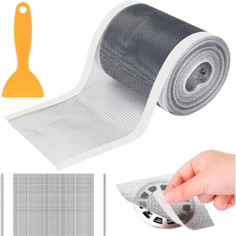 Attrape Cheveux Autocollant Jetable,7cm x 10m Autocollants pour Canalisations de Douche avec Pelle de Nettoyage,Filtre Cheveux Baignoire,Évier de Cuisine Passoire pour Evacuations,Drain de S