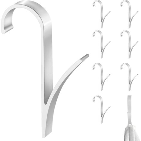 Lot de 8 Crochet Radiateur Seche Serviette - Aluminium Aérospatial étanche et Durable - Crochet Radiateur Rond - Crochet Serviette Salle de Bain - Patere Seche Serviette - Amovibles