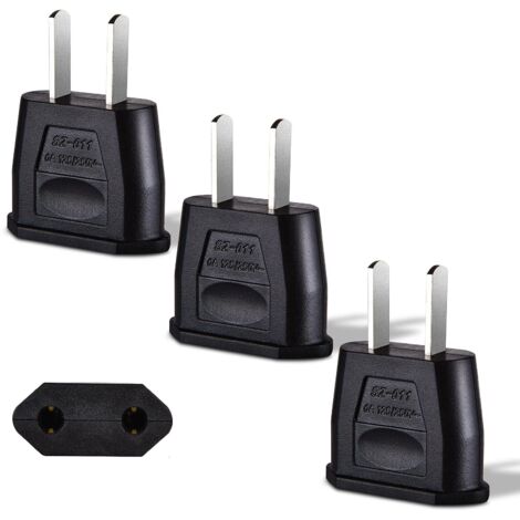 Adaptateur Prise USA, Adaptateur Voyage 3 X Adaptateur Prise Japon, Adaptateur Prise France vers USA, Japon Adaptateur Europe, Canada, Mexique (Noir)