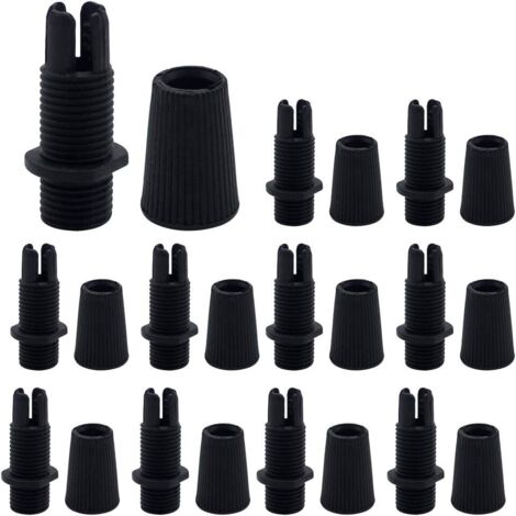 20pcs M10 Pendentif Anti-traction Connecteurs En Plastique Noir Cordon Grip Câble De Verrouillage Fil Pinces Réglables Plafonnier Clips De Câble Passe-fil pour Câblage Pendentif Suspension