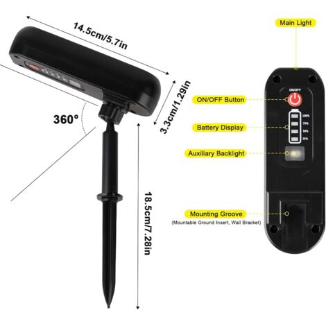 Lot De 4 Spots Solaires Extérieurs 3000K - Lampe Solaire IP65 2 Modes - Éclairage Jardin Allée Cour