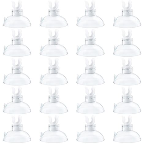 Aquarium Ventouse Pinces pour Tuyau d'air Standard 4-6 mm DI Support de Tuyau d'air Transparent Accessoires pour Pinces d'aération d'aquariums, Paquet de 20