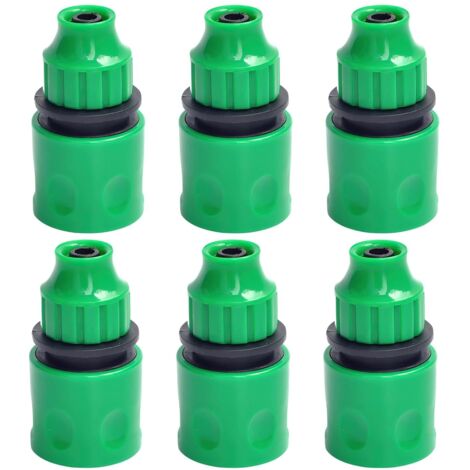 Lot de 6 raccords de tuyau d'irrigation en plastique - Adaptateur de tuyau d'arrosage - Accessoire pour micro tuyau de 8/12 mm - Système d'irrigation de jardin (vert)