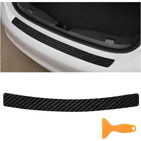 Protecteur De Pare-Chocs Arrière 4D en Fibre De Carbone pour Voiture, Camion, SUV, Moto (Noir)