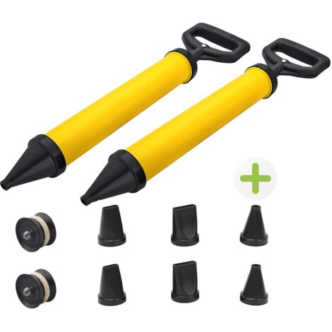 2 Pcs Pistolet à Coulis de Ciment Pistolet à joints pour Mortier, Pompe à Mortier, avec 8 Buses, 2 Pistons en Caoutchouc de Rechange (1/5)