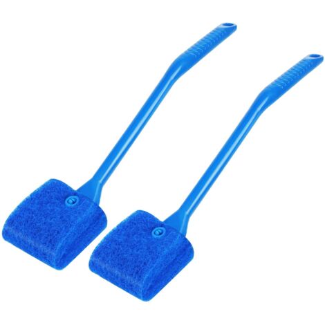 Brosse de Nettoyage Aquarium, 2PCS Grattoir Algues avec 40cm Manche, Raclette Aquarium Réutilisable, Nettoyeur Verre Fenêtre pour Masion, Aquariums, Bocal Poisson
