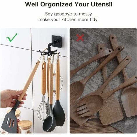 DOWAN Porte-ustensiles De Cuisine, Rotatif à 360°, Récipient