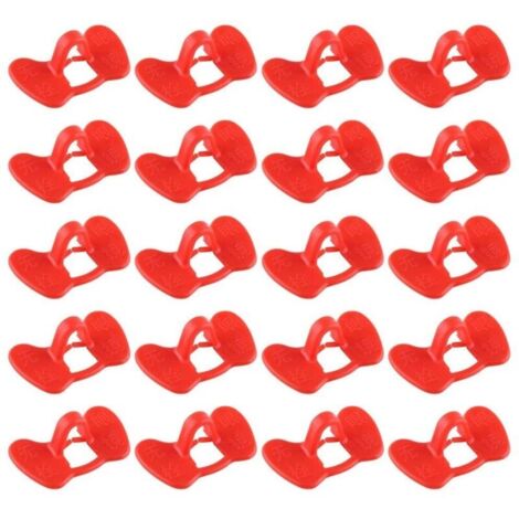 20 Pcs Lunettes de poulet, Pas de Lunettes de Poulet à Boulonner, Les Lunettes Anti-picage Des Poulets équipement Agricole Rouge