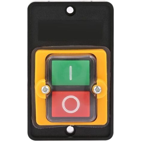 Commutateur à Bouton Poussoir, AC220V / 380V 10A Bouton Poussoir Étanche Interrupteur Sécurité Interrupteur à Bouton-Poussoir ON/OFF pour Machines Textiles d\'Équipement Mécanique