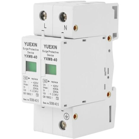 220V 40KA 2P Parafoudre Protecteur de Surtension Domestique Voltage Surge Arrester Device Dispositif de Contre les Surtensions