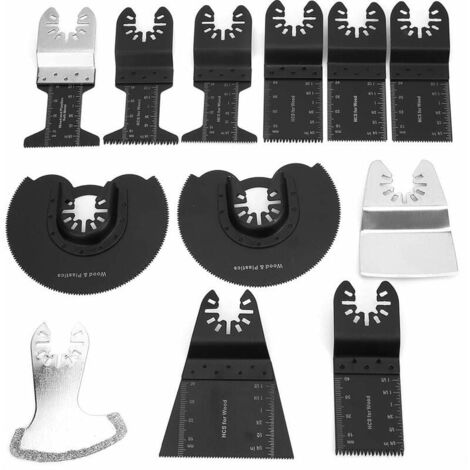 Lames D\'outils Multiples 12 Pièces Lame de Scie Oscillante au Carbure Accessoires D\'outils Oscillants Multi-outils pour Bosch, Fein, Makita, Milwaukee, etc.