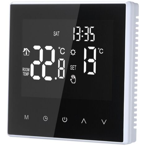 Thermostat intelligent, chauffage électrique au sol programmable hebdomadaire avec grand écran LCD, pour maison, école, bureau, hôtel, 16 A (pas de type Wi-Fi) (1/5)