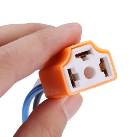 Prise de Phare 2Pcs Femelle Céramique Phare Connecteur Prise Adaptateur Prise en Céramique Plastique pour H4 / 9003 / HB2female h4 plug fiche connecteur phare h7 connecteur h4 femelle+ampoule