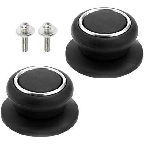Boutons de Couvercle Universels en Bakélite et Acier Inoxydable, Poignées de Remplacement Anti-brûlure pour Couvercles de Casseroles,Pour Poignée de Couvercle en Verre,Boutons Universelle Cuisine