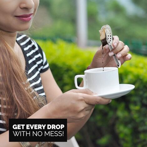 Infuseur Thé, 2PCS Filtre à Thé En Acier Inoxydable, Infuseur à Thé Avec Couvercle Et Double Poignée, Filtre Thé Infuseur Thé Tasse Pour Tasses Et Théières