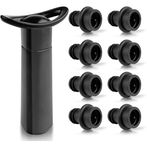 Pompe à vide avec 8 bouchons de bouteille, pompe à vide manuelle, distributeur de vin, accessoire pour le vin, pour l'élimination de l'air et la conservation du vin
