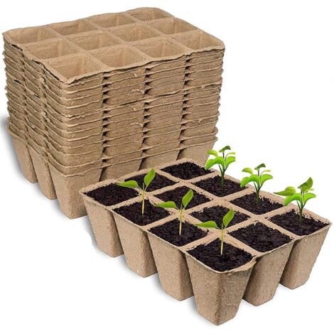 Plateau de germination de 10 pièces, plateau de germination de 12 alvéoles pour la culture du blé (avec 10 plateaux et couvercles)