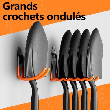 HSTMYFS Crochets de Garage en Acier Résistant - Revêtement Anti-Dérapant pour Outils, Échelles HSTMYFS Crochets de Garage en Acier Résistant - Revêtement Anti-Dérapant pour Outils, Échelles