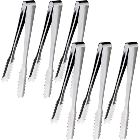 Pince à Glaçons, 6 Pièces Pince a Sucre, Pince Bonbon, 15,2cm, pour Cuisine, Café, Fête, Bar et Buffet