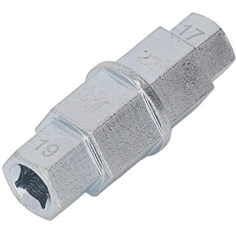 Outil pour axe hexagonal de moto, adaptateur de douille pour axe de roue avant hexagonal, adaptateur de goupille hexagonale multifonction Allen 17 mm, 19 mm, 22 mm, 24 mm (argent) (1/5)