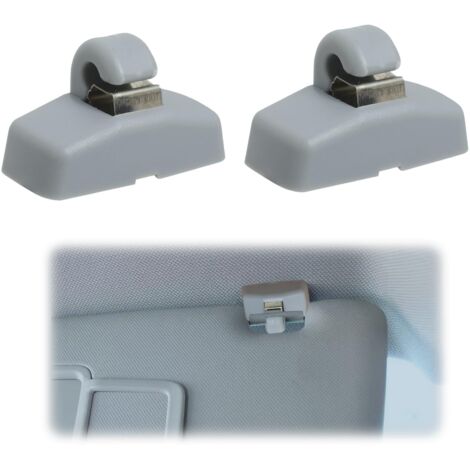 Lot de 2 supports de voiture pour pare-soleil, crochet à clip compatible avec VW Caddy Golf Mk4 Sharan Passat Polo Amarok Transporter T5 Touran Seat Ibiza Leon Skoda Fabia Octavia Superb 3B0857561B