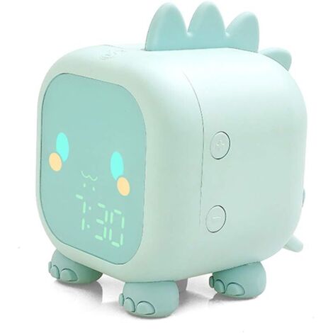 Réveil Enfant, Dinosaure Lumineux LED Numerique Lampe Réveil, Entraîneur de Sommeil pour Enfants, Veilleuse Minutée, Cadeau de Jour pour Enfants Filles et Garçons
