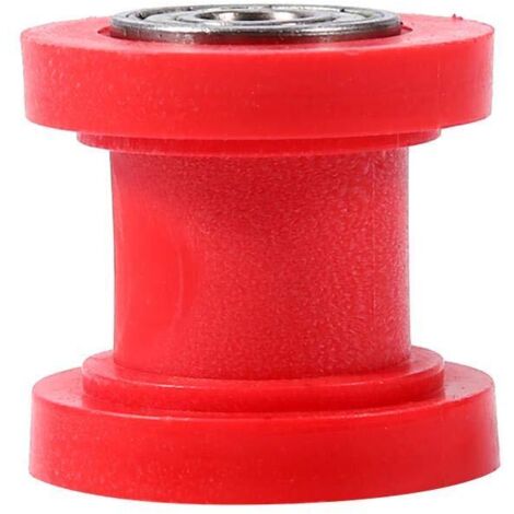 Tendeur de chaîne à galet coulissant, guide-galet de 8 mm pour mini-moto, quad et dirt bike (rouge)