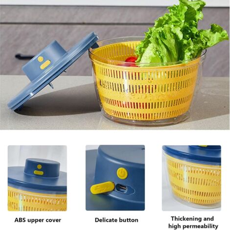Essoreuse à Salade Automatique Sans Fil USB 4000 ML - Déshydrateur Rapide Pour Légumes Et Fruits